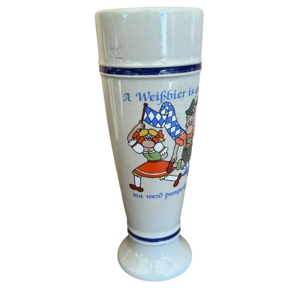 Vintage German Pilsner-Shape .05 L Stoneware Weisbier Stein Domdesign
